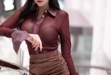 王馨瑶《暗红网纱透视i御姐装》原版写真 [110P-471MB]-妹子图