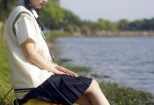 初夏女神 NO.039 念念 春秋JK套搭配三叶草贝壳头鞋[115P+1V／4.92GB]-妹子图