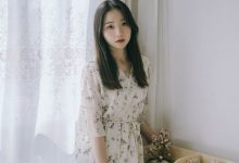 清新温婉美女碎花裙气质写真图片-妹子图