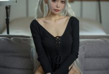 樱岛嗷 - NO.09 黑猫针织衫连体衣 [57P+1V-704MB]-妹子图