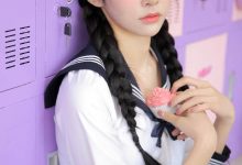 JK制服美女双马尾性感写真-妹子图