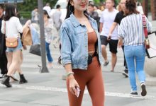 精选街拍作品 NO.0024 枣色紧身衣丰满模拍美女原图[407P／357MB]-妹子图