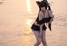 G44不会受伤 - NO.80 碧蓝档案 黑見芹香 海边泳装 [20P-161MB]-妹子图