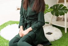 SIW斯文传媒 062 小香风墨绿纯棉气质小脚裤两件 - 甄真 [66P-235M]-妹子图