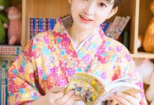 丸子头美女清新元气和服写真图片-妹子图