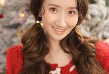 圣诞节美女白丝短裤美女模特写真-妹子图