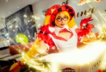 爆乳萝莉cos王者荣耀安琪拉喷血福利写真-妹子图