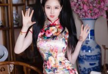 双马尾旗袍美女丰满性感写真图片-妹子图