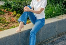 足愉心 NO.048 沐晴（搭配：白衬衣、牛仔长裤、肉色丝袜、浅色高跟鞋）[105P+2V／10.6GB]-妹子图