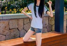 足愉心 NO.051 小瑶（搭配：T恤、牛仔短裤、白棉袜、帆布鞋、裸足）[115P+2V／12.9GB]-妹子图