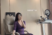 微密圈-唐十七[紫色透视高开叉连衣裙[1V-436MB]-妹子图